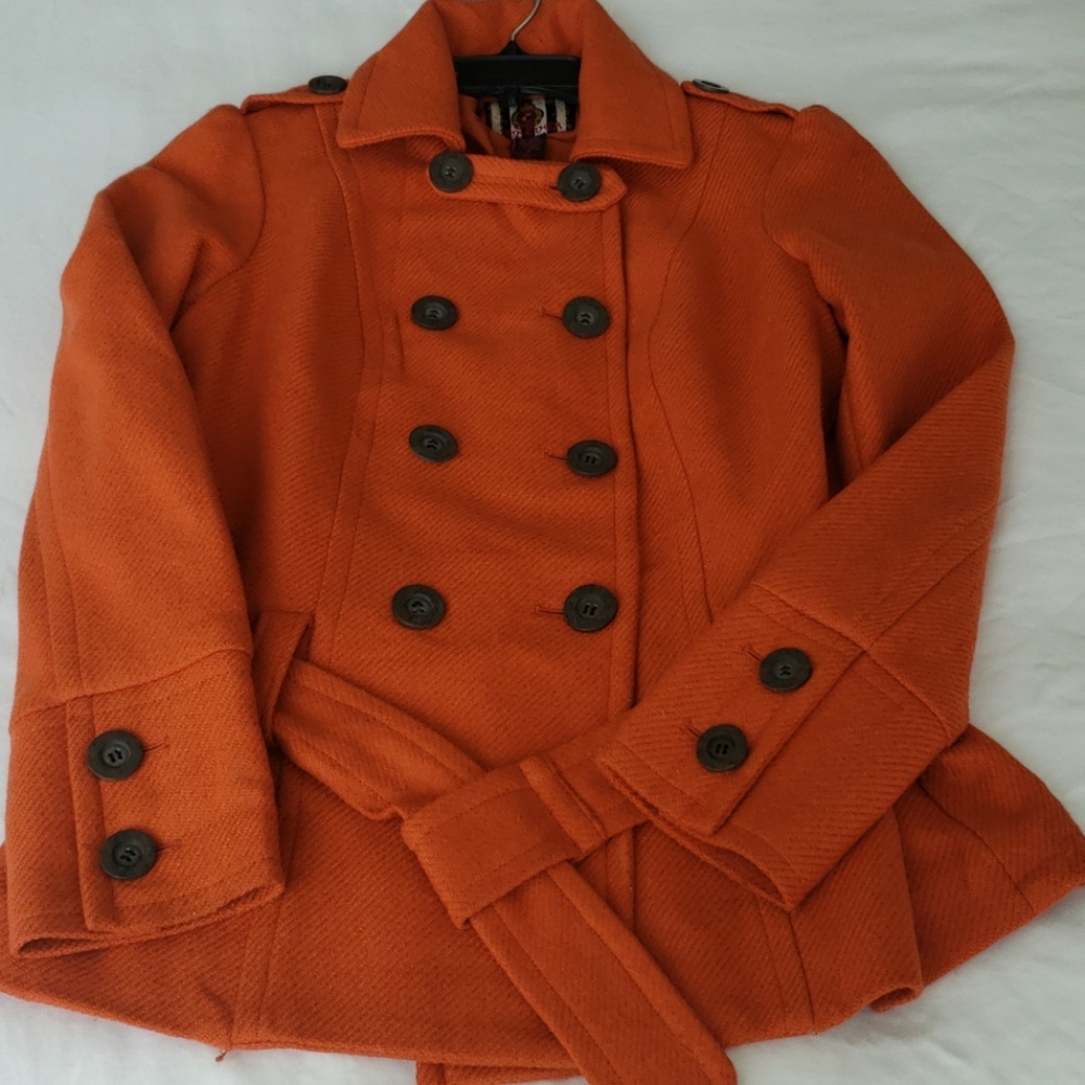 Forever 21 Burnt Orange Military Style Coat
